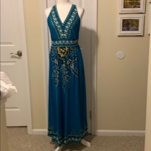 INC Teal maxi dress